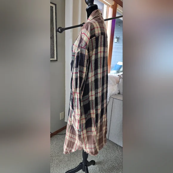 OLI & Hali Black Plaid Button-Up Duster MED - NWOT - Picture 7 of 9